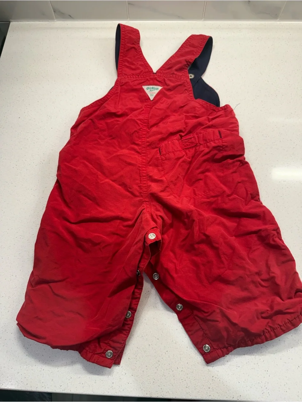 OshKosh B'gosh Red Kids Overalls with White Piping